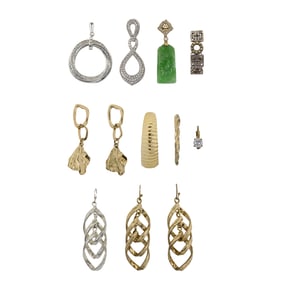 A miscellaneous group of costume earrings