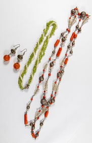 A group of miscellaneous beaded jewelry
