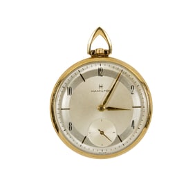 A Hamilton gold-filled open face pocket watch