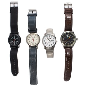 A group of four Timex watches
