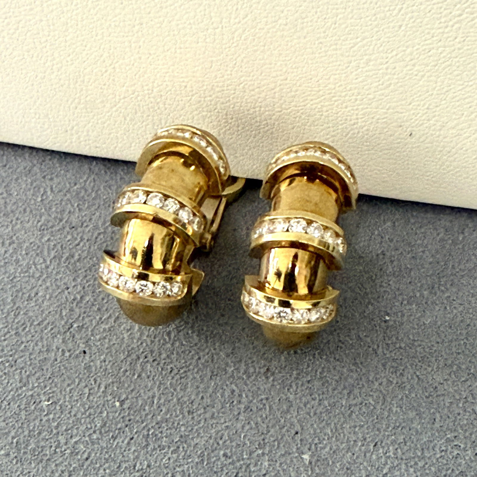 Diamond and 14K Yellow Gold Hoop Earrings (1 of 3)