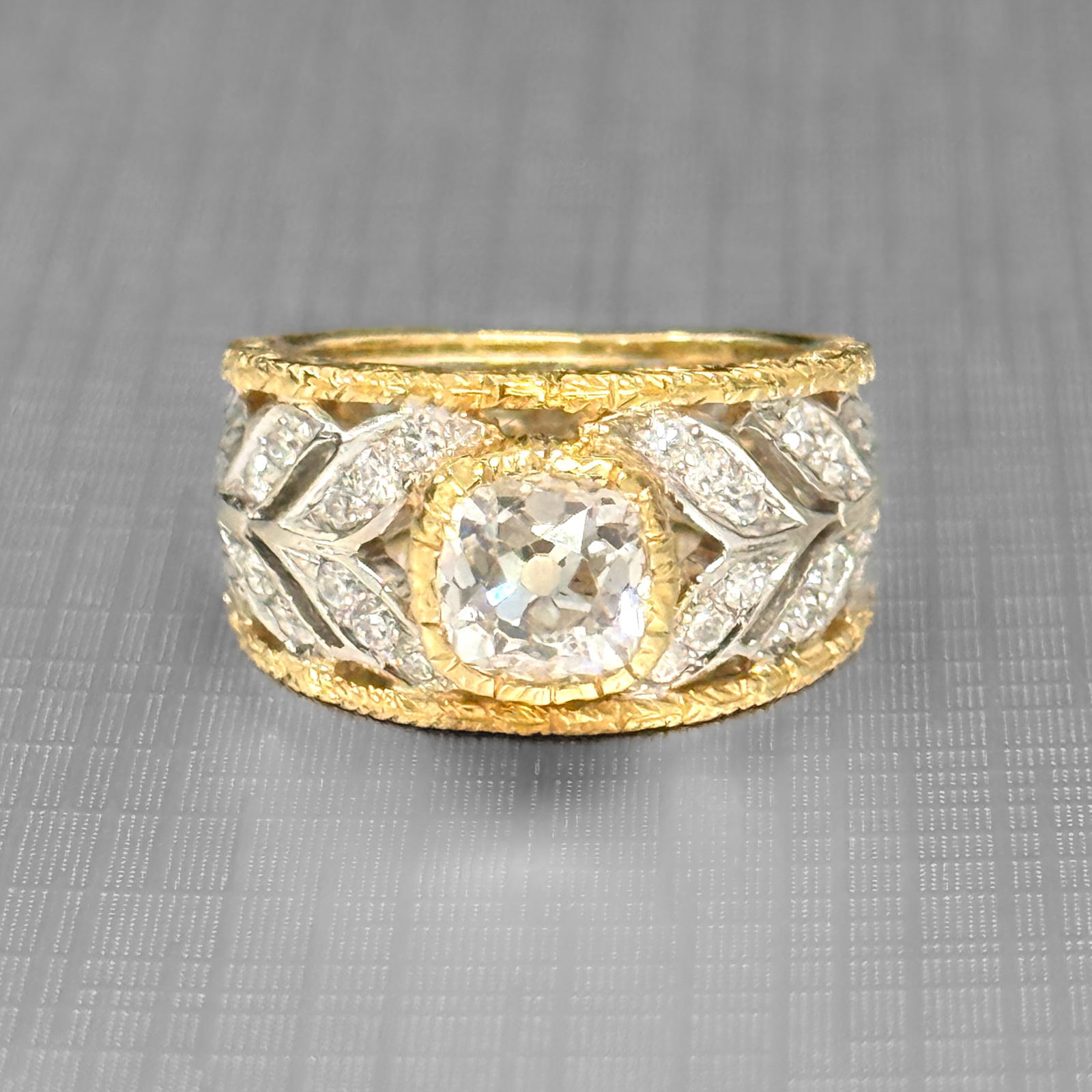 Buccellati 18K Diamond, Yellow and White Gold Ring (1 of 8)