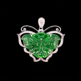 A Chinese Jadeite 'Butterfly' Pendant