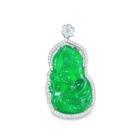 A Jadeite Buddha Pendant