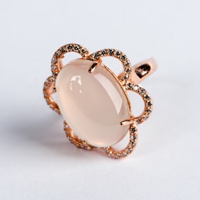 A Jadeite Jade and Diamond Ring