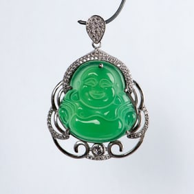 Jadeite and Diamond Pendant