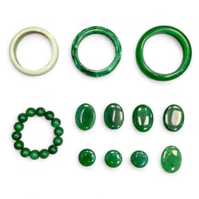 Group of Jade Jewelries
