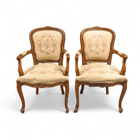 (lot of 2) Set of Two Vintage Chateau d'Ax Italian Armchairs