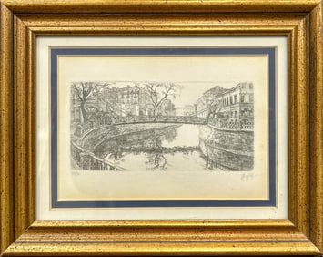 Etching, Bridge Scene