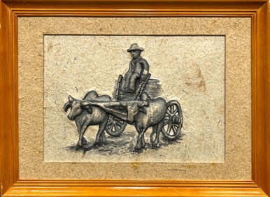 Works on Paper, Ox Cart with Driver