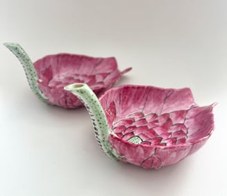 Pair of Chinese Porcelain Lotus Cups