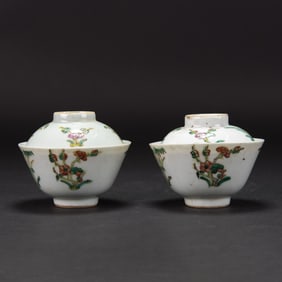 A Group of Famille Rose 'Floral' Bowls, Republic Period