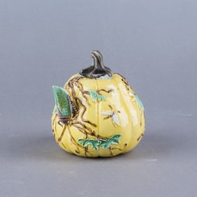 A Pumpkin-Form Porcelain Water Pot