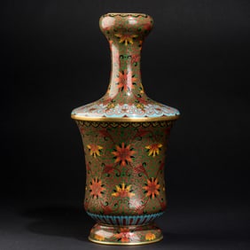 A Chinese Cloisonne Enameled Garlic-Head Vase