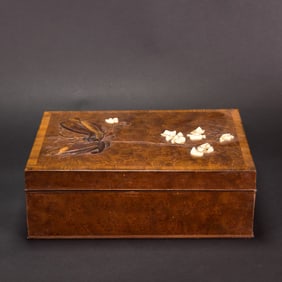 A Chinese Flower Carved Hardwood Box