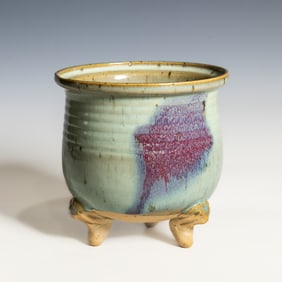 Chinese Jun-Type Glazed Tripod Censer
