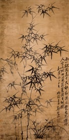 After Zhen Xie (Qing Dynasty) - Large Chinese Painting Scroll of Bamboo