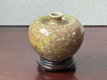 Chinese Copper Red and Green Scholar Water Pot