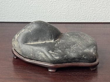 Chinese Scholar Rock with Hardwood Base