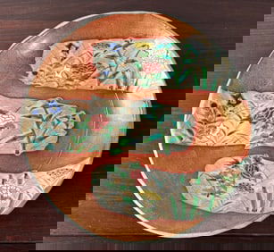 Japanese Studio Porcelain charger with Gold highlight