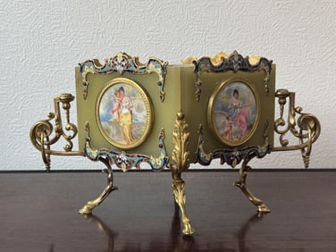 French Champleve Center Piece