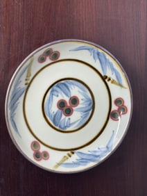 Japanese Studio Porcelain Charger with Berry Scene