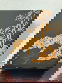 Japanese Lacquer Box with Tiber Bamboo Motif