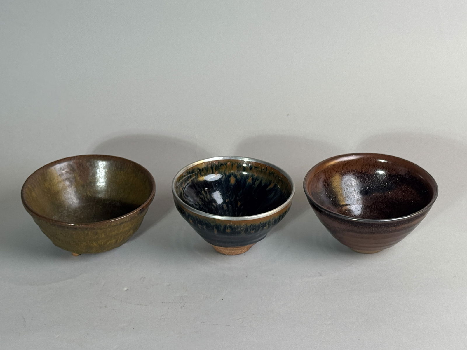 Three Japanese Chawan with Brown Glaze (1 of 16)