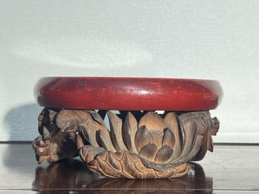 Fancy Carved Japanese Wood Base