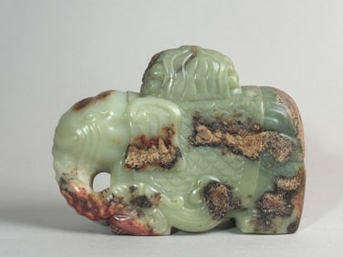 Chinese Celadon Jade Elephant