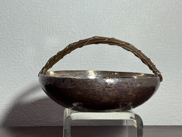 Japanese Sterling Silver Basket by Famous Maker