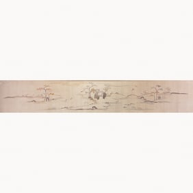 A CHINESE SILK EMBROIDERED 'LandSCAPE' PANEL