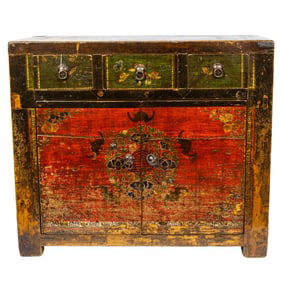 An Asian paint decorated chest of drawers, Senator Feinstein Estate