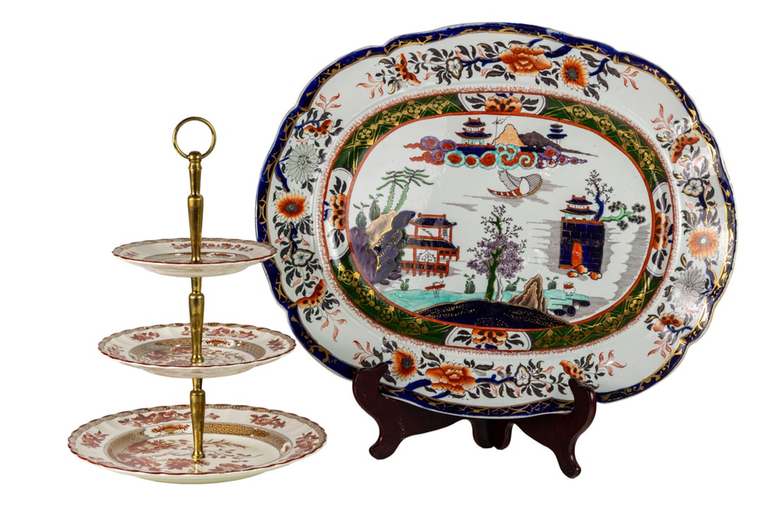 A Mason's Ironstone platter in a Chinoiserie pattern, Senator Feinstein Estate (1 of 5)