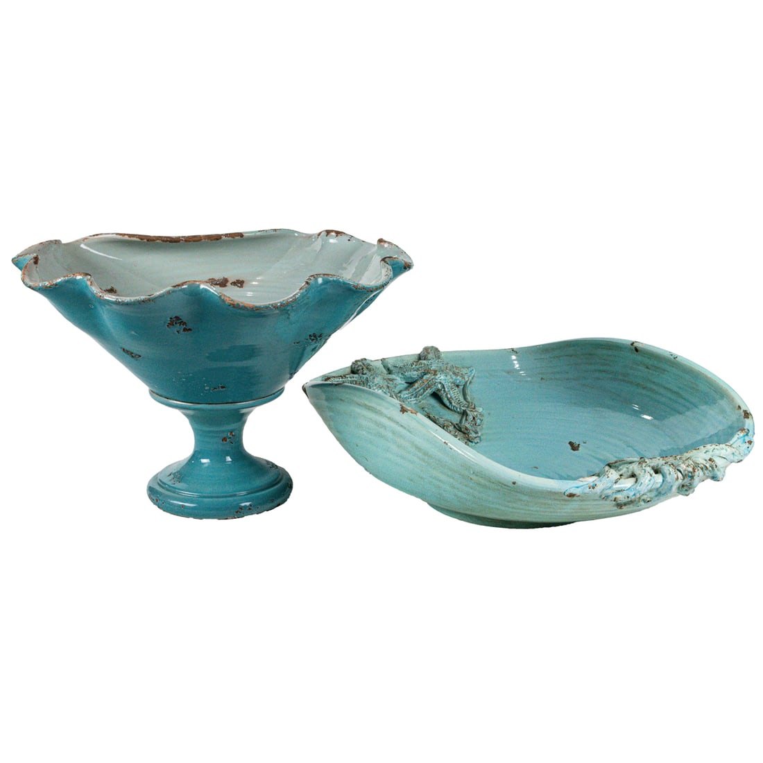 Two large Fortunata turquoise glazed pottery vessels, Senator Feinstein Estate (1 of 4)