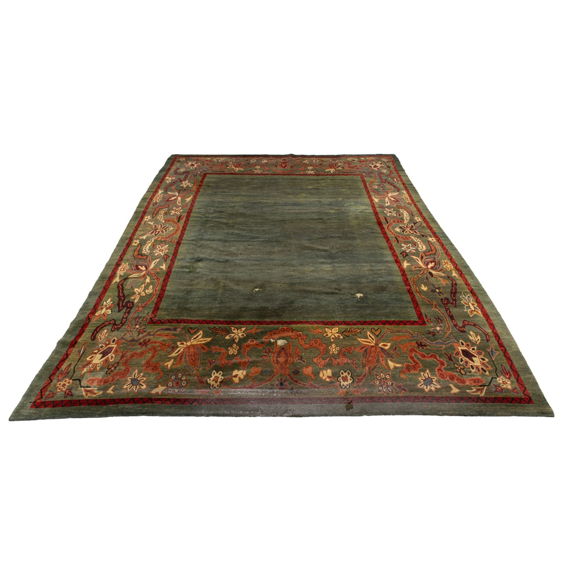 A Pakistani carpet with green ground, Senator Feinstein Estate (1 of 4)