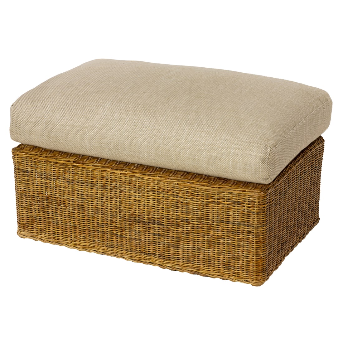 A pair of wicker lounge chairs and ottoman, Senator Feinstein Estate (1 of 4)