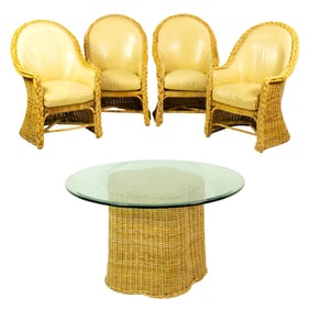 A rattan dining suite, Senator Feinstein Estate