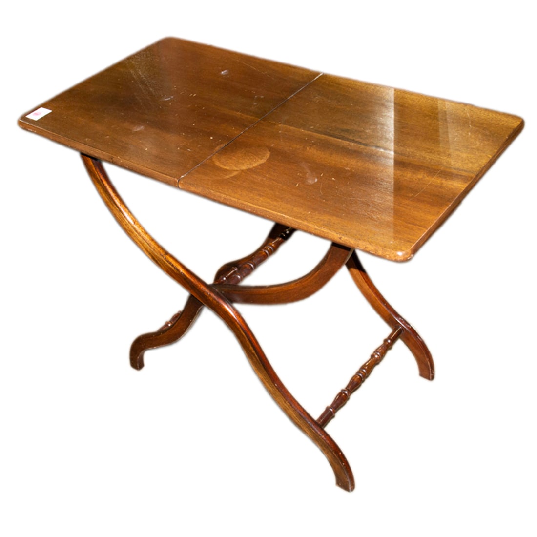 A walnut folding butler's tray with attached stand, Senator Feinstein Estate (1 of 1)