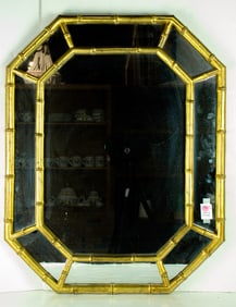 A gilt faux bamboo wall mirror, Senator Feinstein Estate