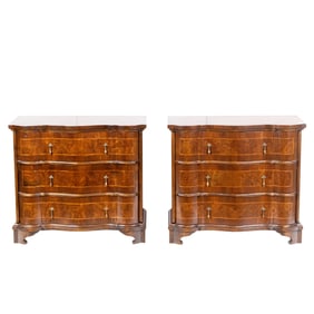 A pair of Italian inlaid side chests, Senator Feinstein Estate