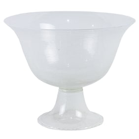 An Italian Murano latticinio glass pedestal bowl, Senator Feinstein Estate