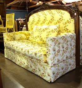 An upholstered sofa in Pierre Frey fabric, Senator Feinstein Estate