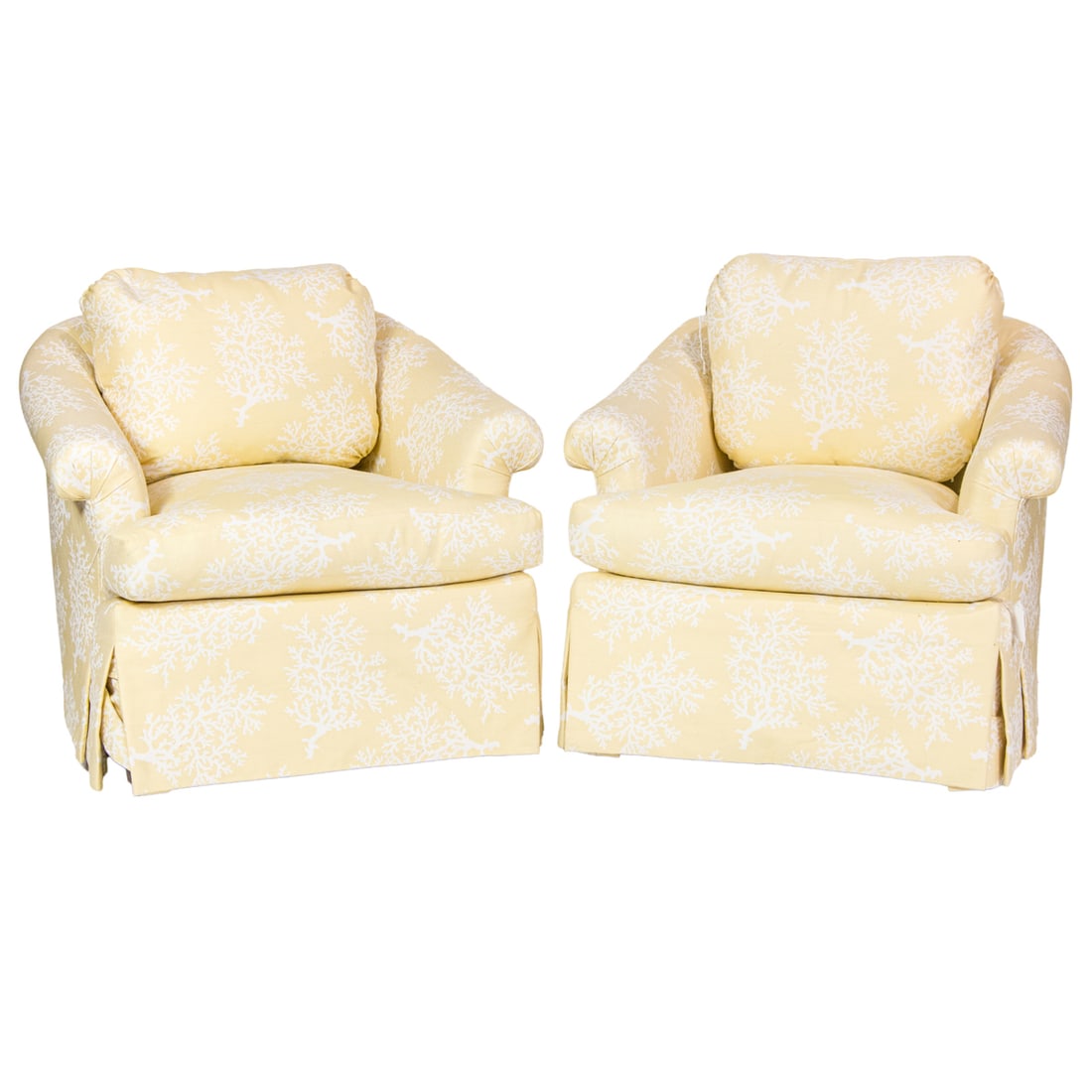 A pair of upholstered club chairs, Senator Feinstein Estate (1 of 3)