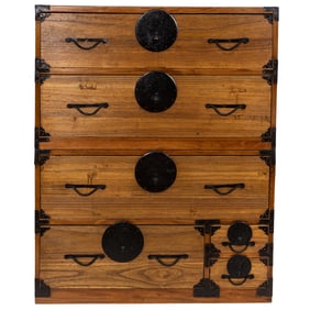 A Japanese two-section tansu, Senator Feinstein Estate