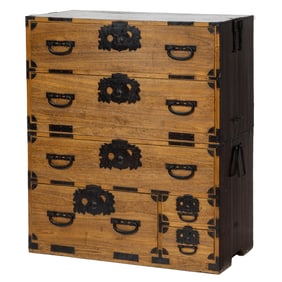 A Japanese two-section tansu, Senator Feinstein Estate