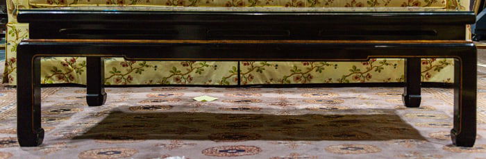 A Chinese carved lacquer low table, Senator Feinstein Estate