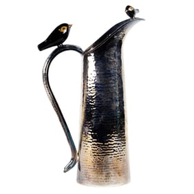An Emilia Castillo silverplate Blackbird pitcher, Senator Feinstein Estate