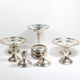 Ten sterling silver table articles, Senator Feinstein Estate