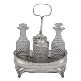 An English Edwardian sterling cruet set, Senator Feinstein Estate